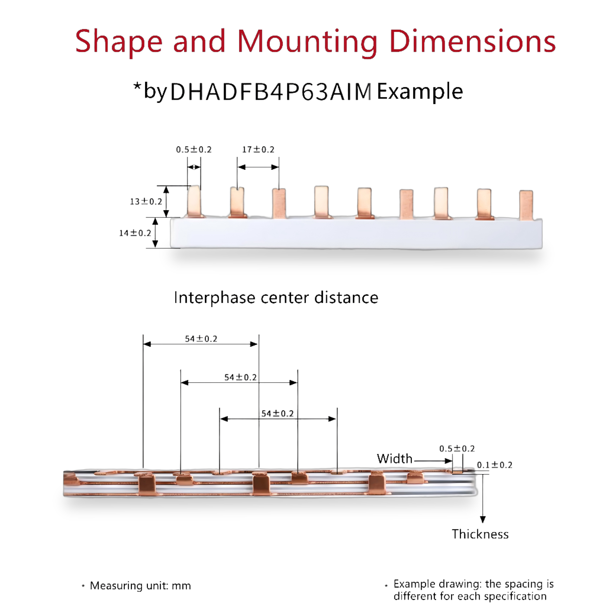 Electrical Busbar with End Cover Protection, 1p+N Air Circuit Breaker with Residual Current Protection, Connecting Copper Plate, Terminal Block